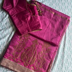 NWOT Baby Pink Saree